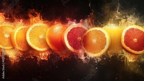 Obraz view of orange juice on the table