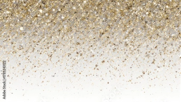 Fototapeta Elegant gold glitter background with sparkling texture and gradient effect.