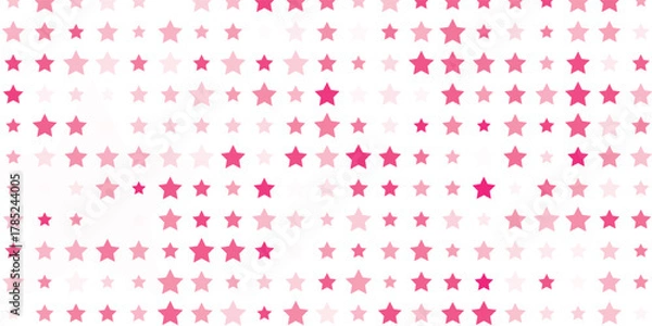 Fototapeta Seamless pattern with bright pink stars on white background for fabric, textile, clothes, tablecloth and other things. Vector image.