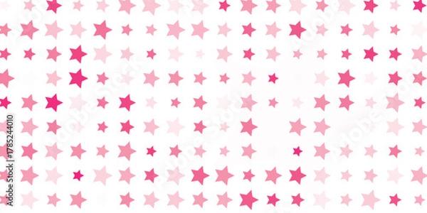 Fototapeta Seamless pattern with bright pink stars on white background for fabric, textile, clothes, tablecloth and other things. Vector image.