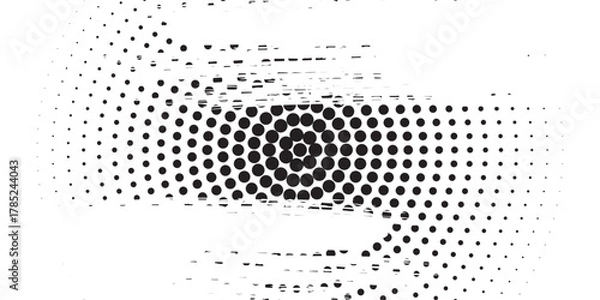 Fototapeta Abstract monochrome halftone pattern. Futuristic panel. Grunge dotted backdrop with circles, dots, point. Design element for web banners, posters, cards, wallpapers, sites. Black and white color