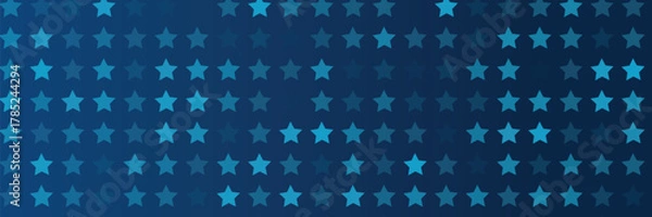 Fototapeta Star pattern on blue gradient background template. America 4th of July Memorial or Independence day theme wallpaper.