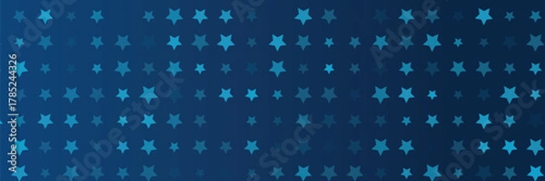 Fototapeta Halftone star pattern on blue gradient background template. America 4th of July Memorial or Independence day theme wallpaper.