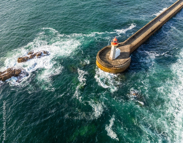Obraz Farolim de Felgueiras - Porto, aerial view