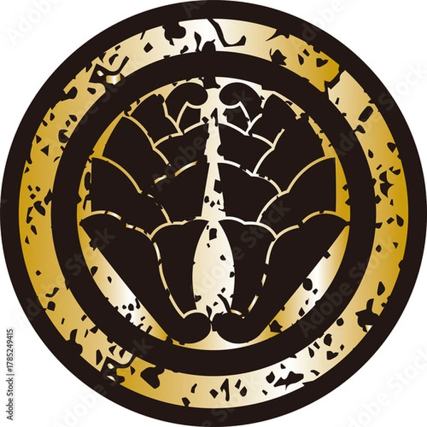 Obraz 杏葉と粟の家紋メダル