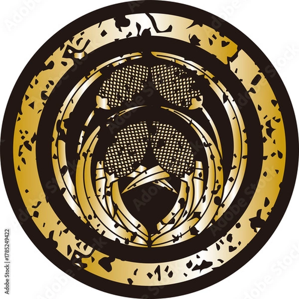 Obraz 杏葉と粟の家紋メダル