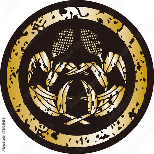 Obraz 杏葉と粟の家紋メダル