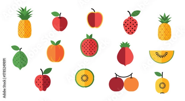 Obraz Assorted sweets and baked goods illustrations for culinary and dessert concepts