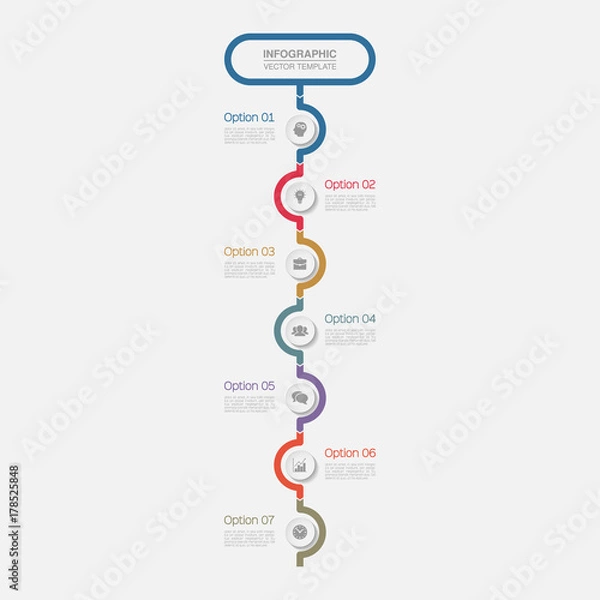 Fototapeta Vector infographic template for diagram, graph, presentation, chart, business concept with 5 options.