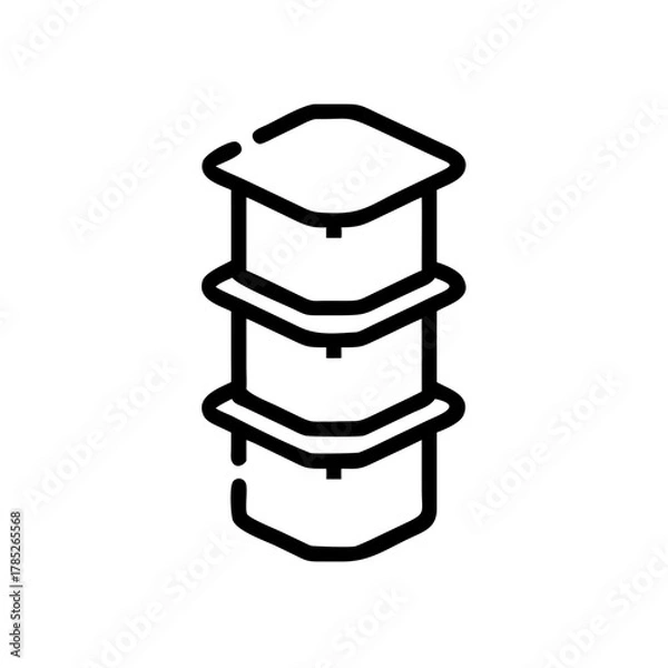 Fototapeta A graphic illustration of a stackable container, perfect for storage, meal prep, or organization