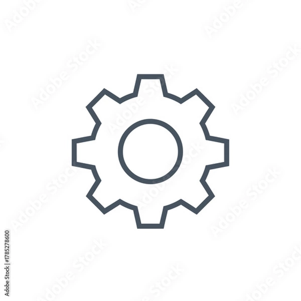 Obraz Gear Wheel SVG Icon Vector with Circle and Cog Design Minimalist Line Art Style