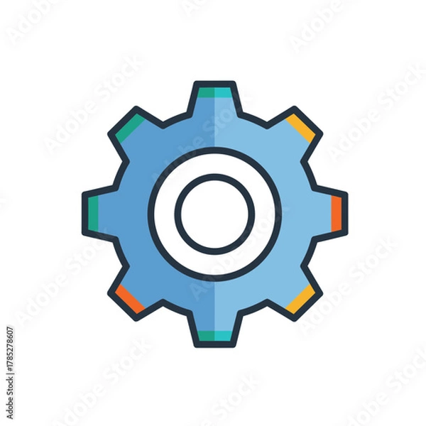 Obraz Vector SVG Icon of Cogwheel with Colorful Flat Design Style