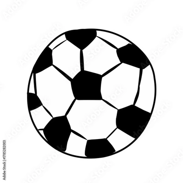 Fototapeta Flat vector illustration of a round ball, simple and clean design perfect for sports, play, and recreation-themed graphics
