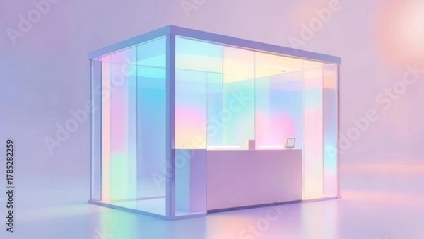 Obraz Iridescent kiosk box reflecting light