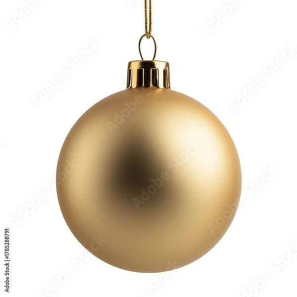 Obraz Shimmering Gold Ornament Exuding Elegance with Soft Reflections Hanging Gracefully for Festive Decor on Transparent Background