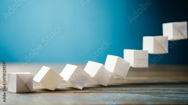 Obraz Business background with rising origami graph concept