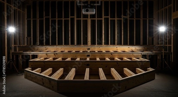 Obraz A stark, interior construction scene. 