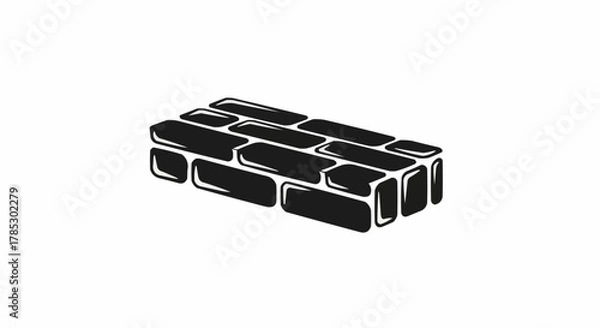 Obraz 3d render of a brick black and white