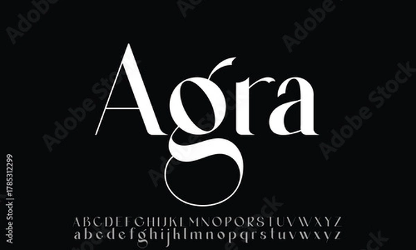 Fototapeta Agraham Personal Use vector font alphabet with numbers