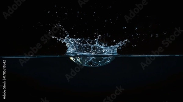 Obraz water splash on a black background
