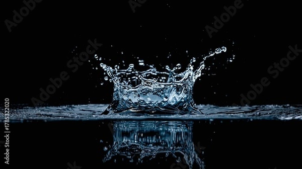 Fototapeta water splash isolated on black