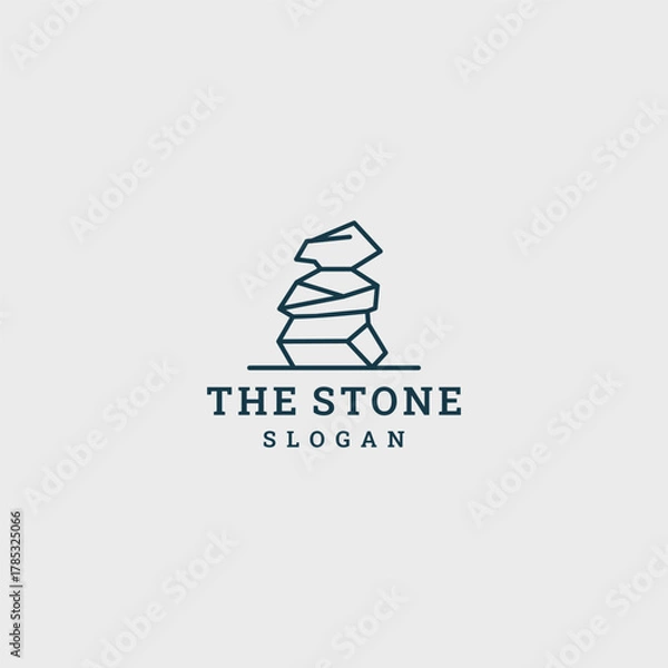 Fototapeta Stone logo style icon design template vector illustration