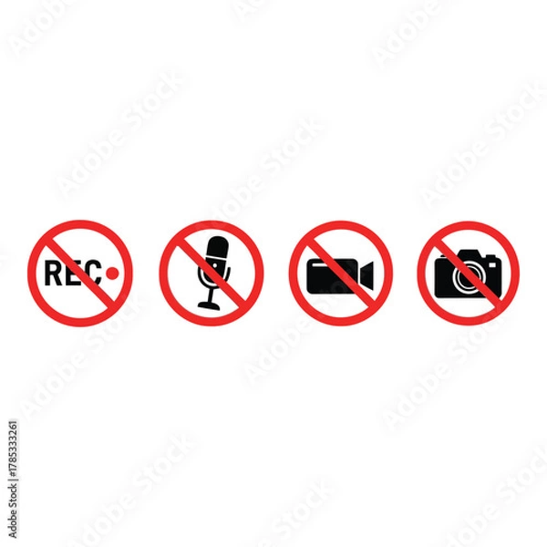 Fototapeta No recording signs
