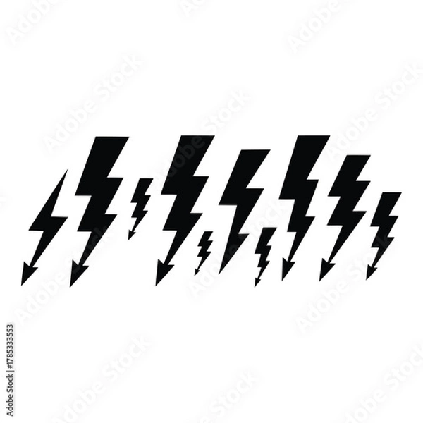Fototapeta Lightning bolt collection