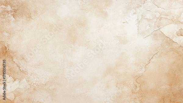 Fototapeta Weathered worn rough pale cream color paint art texture background