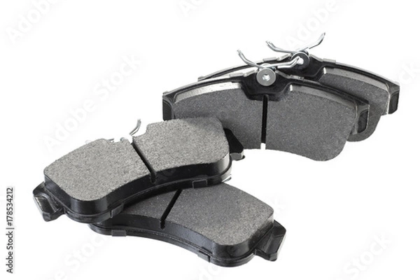 Obraz Ceramic brake pads on a white background