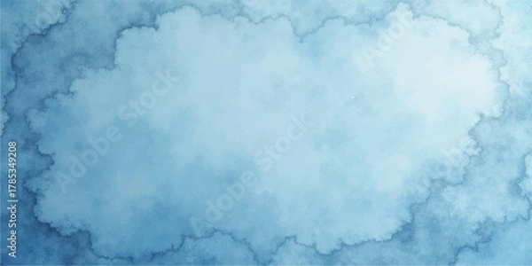 Fototapeta Bright blue summer sky with fluffy white clouds, a serene cloudscape in nature's atmosphere