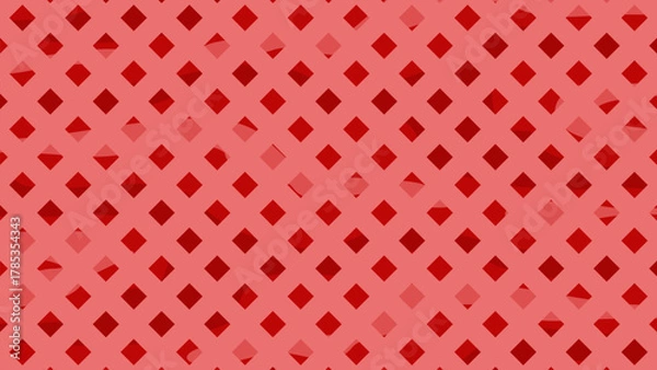 Obraz Seamless Geometric Diamond Lattice Pattern: Repeating Background with Dark Red Rhombus Shapes on a Light Pink-Red Base for Retro, Casino, or Digital Textile Design