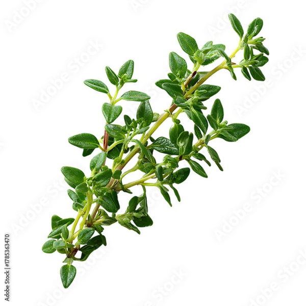 Fototapeta Sprig of fresh thyme, ready for cooking  on white background.
