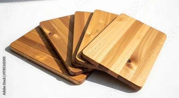 Obraz Stack of Wooden Coasters - Rustic Charm for Your Table.