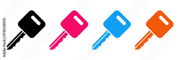 Fototapeta Set of minimalist car key icons with transparent background, depicting automotive access symbols, vehicle security, and transportation controls, vector illustration