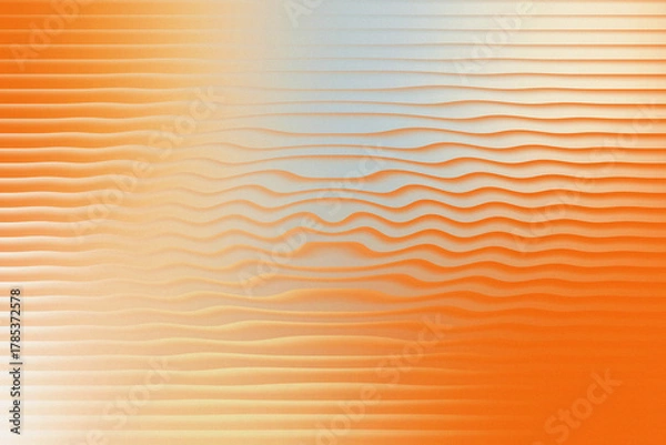 Obraz Illustration of abstract orange and white gradient background with wavy horizontal lines