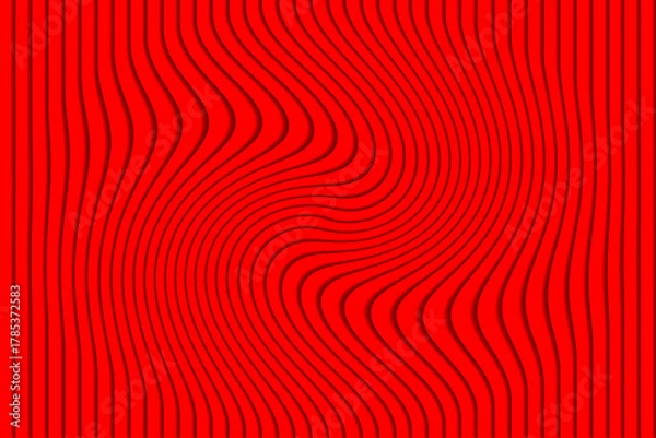 Fototapeta Abstract Red Background with Wavy Warped Lines. 3D Swirl Illusion Pattern.