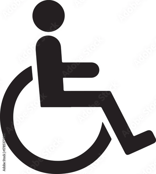 Fototapeta handicapped access sign or symbol flat icon