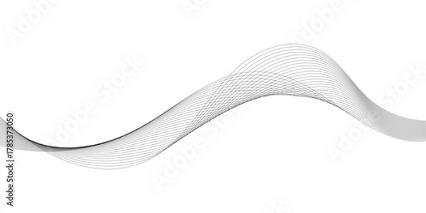 Fototapeta Abstract, wavy, grayscale lines, conveying a sense of motion and fluidity