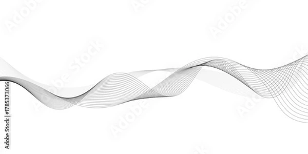 Fototapeta Abstract wavy lines in shades of gray, creating a sense of movement and fluidity. The lines curve and intertwine, forming an elegant and dynamic design