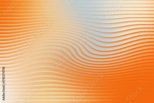 Obraz Illustration of abstract orange and blue background with wavy lines and a smooth texture