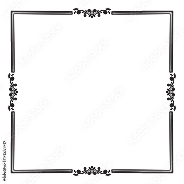 Obraz Border frame deco vector label simple line 