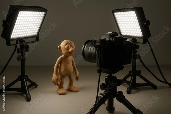 Obraz Clay Character Photoshoot with Studio Lights and Camera