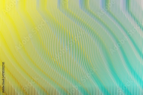 Obraz Illustration of abstract background with wavy lines and gradient of yellow and turquoise