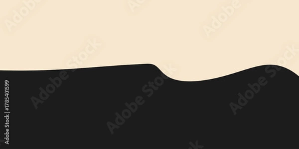 Obraz Subtle Minimalist Wavy Bottom Border Vector Illustration. Gentle, low-amplitude wave form along the dividing line. abstract vector illustration background.