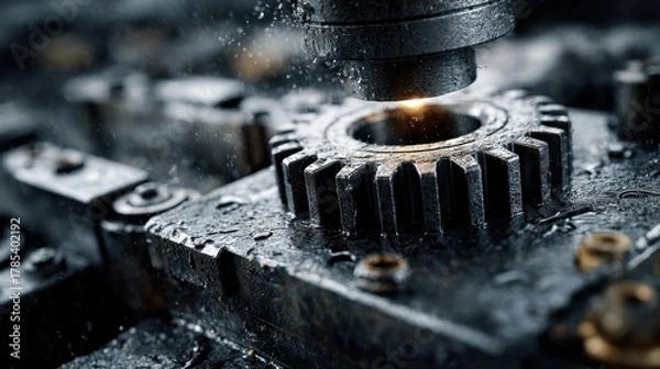 Fototapeta Dynamic capture of fast-moving machine parts using embedded cameras in tough environments