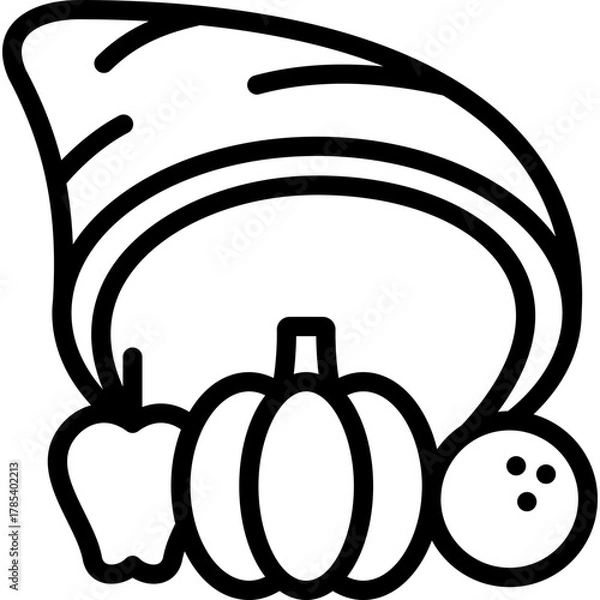 Obraz cornucopia icon illustration design with outline