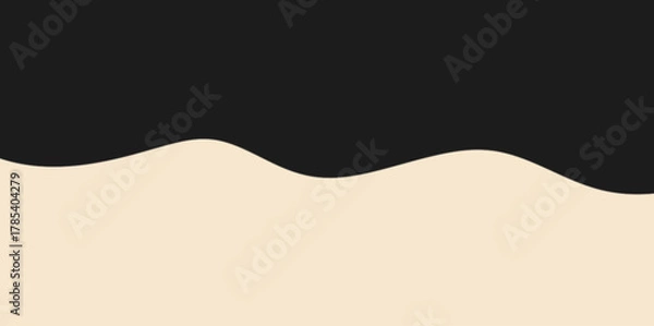 Obraz Harmonious Simple Curvy Lines Vector Illustration Background. Repeating gentle, rounded waves creating a soft border in a neutral color scheme. abstract vector illustration background.