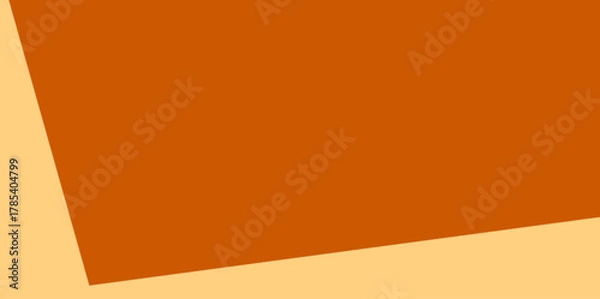 Obraz Minimalist Warm Orange Border Vector Illustration Background. A simple, vibrant burnt orange background framed by thin, pale yellow borders on the left and bottom sides.