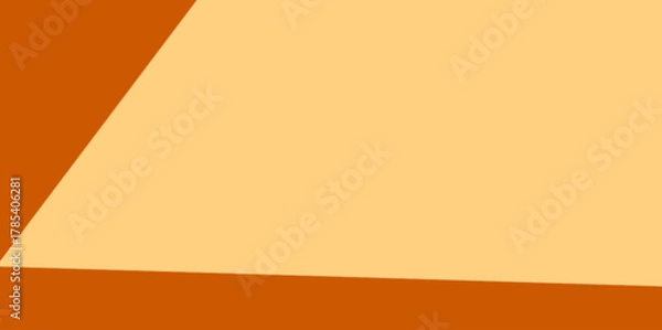 Obraz Modern Angled Rectangle Vector Illustration Background. A composition of light orange featuring a dark orange triangle in the top-left corner and a thick band along the bottom edge.